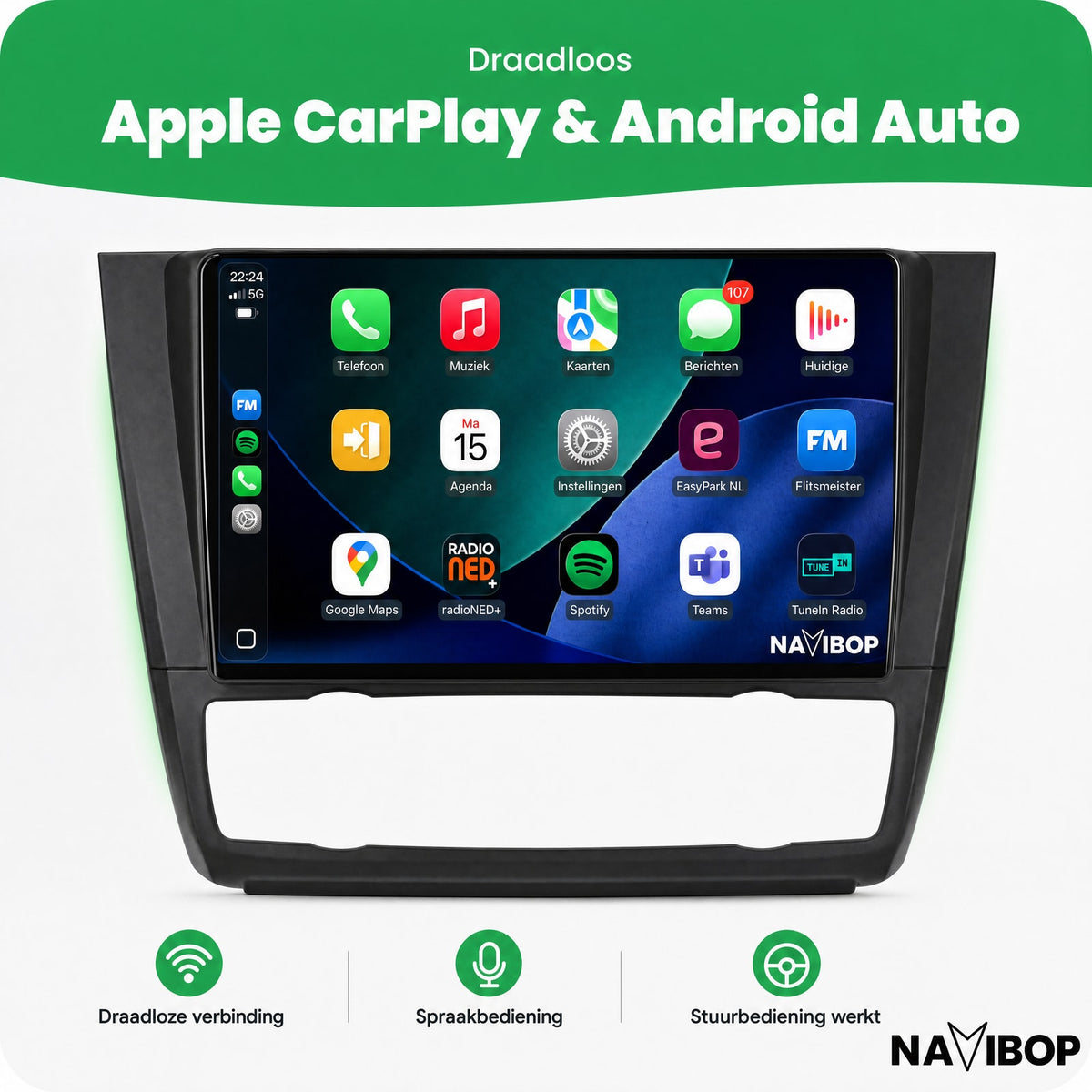 BMW 1-serie Versie 3 | Autoradio | Draadloos CarPlay & Android Auto | Android 15 | 2005 t/m 2013