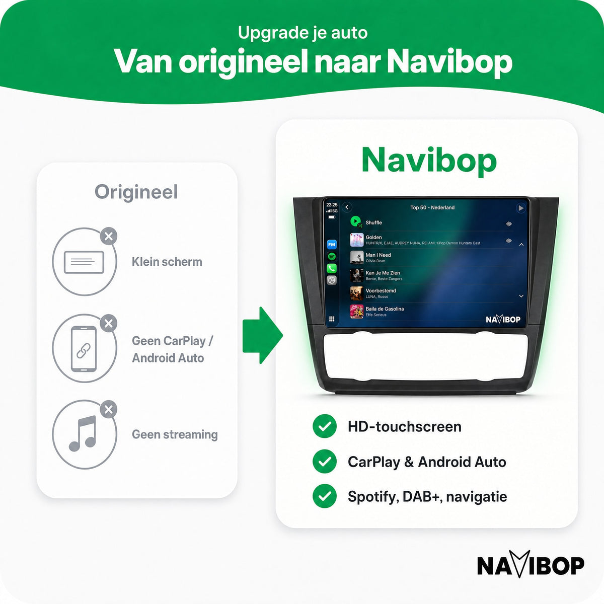 BMW 1-serie Versie 3 | Autoradio | Draadloos CarPlay & Android Auto | Android 15 | 2005 t/m 2013
