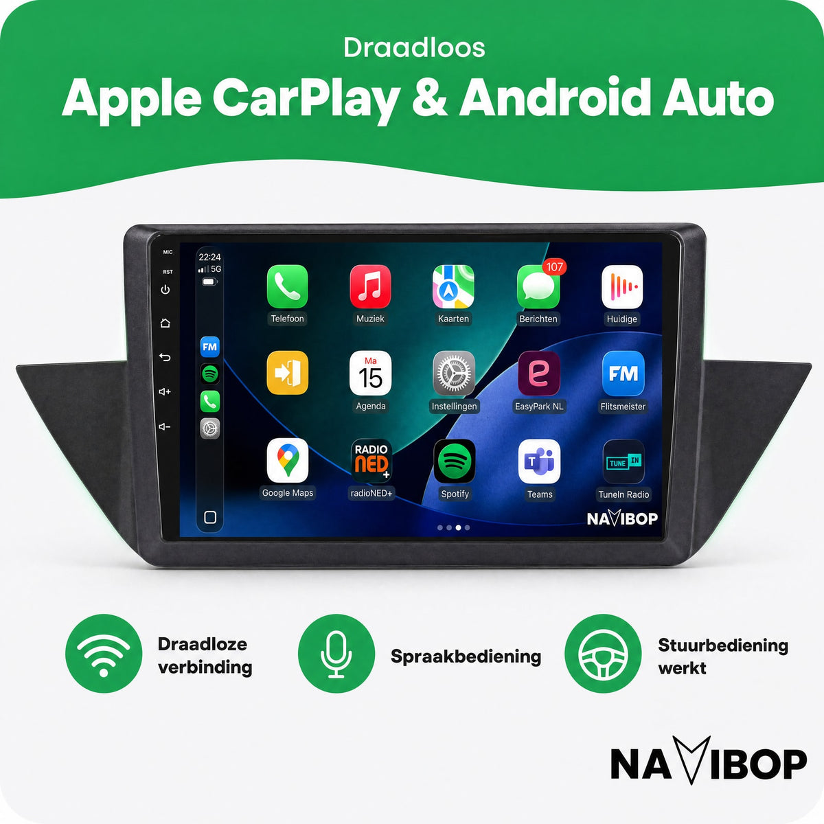 BMW x1 | Autoradio | Draadloos CarPlay & Android Auto | Android 15 | 2009 t/m 2012