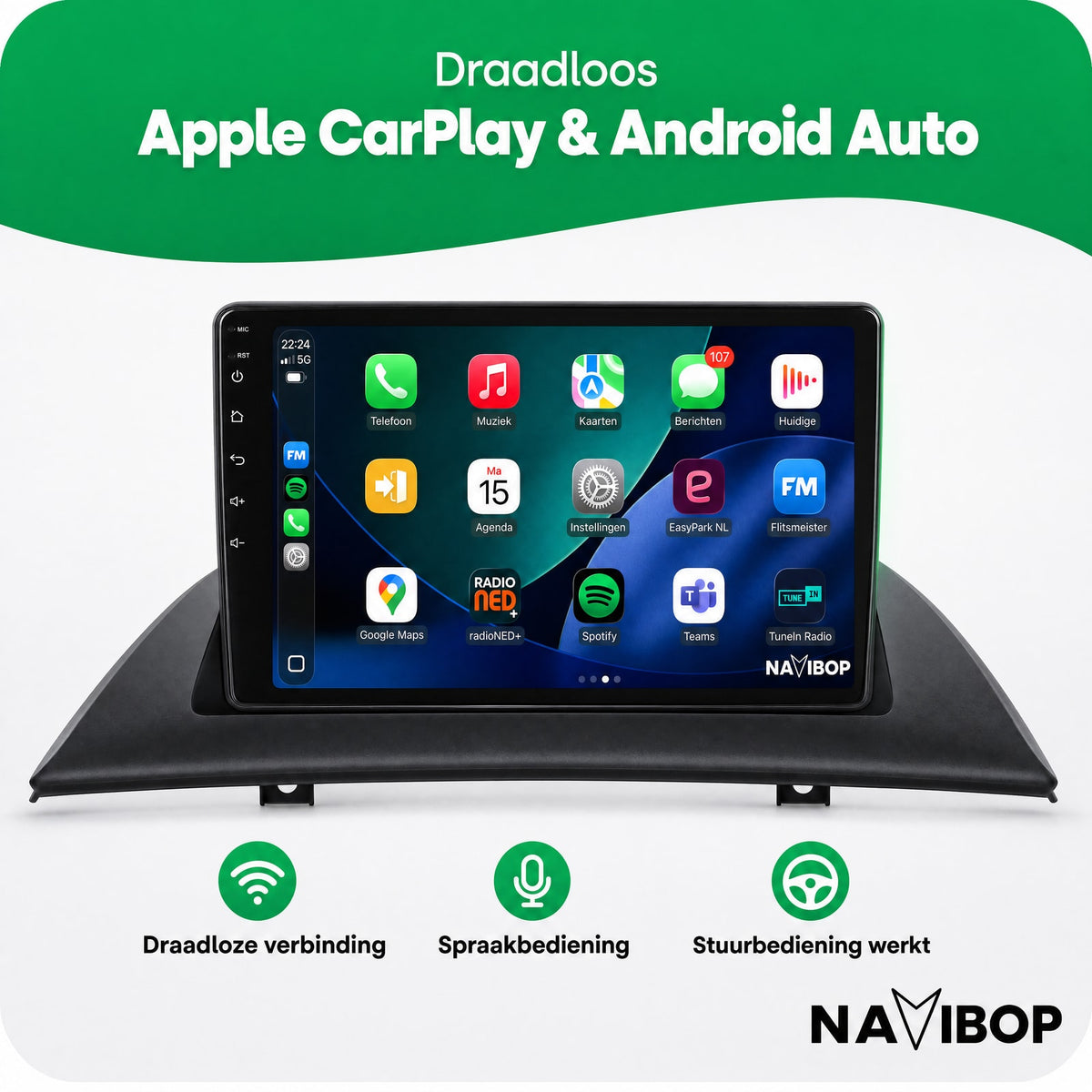BMW x3 | Autoradio | Draadloos CarPlay & Android Auto | Android 15 | 2004 t/m 2012