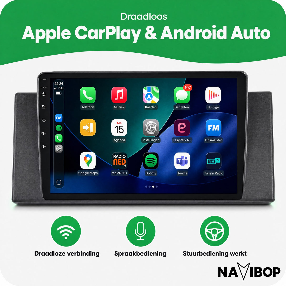 BMW X5 5-serie | Autoradio | Draadloos CarPlay & Android Auto | Android 15 | 1995 t/m 2006