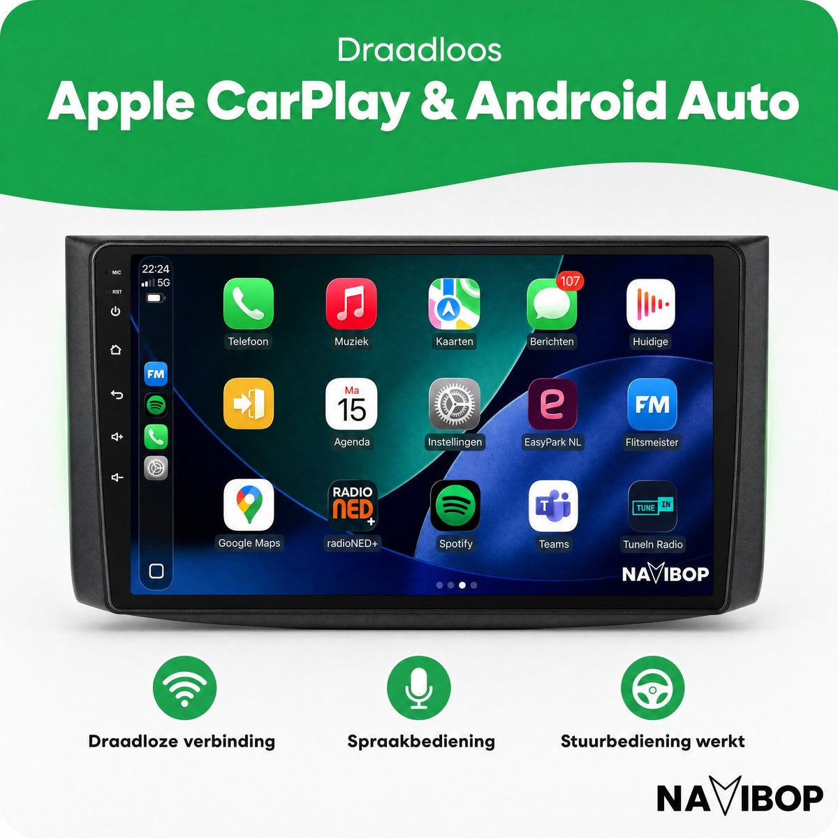 Chevrolet aveo captiva | Autoradio | Draadloos CarPlay & Android Auto | Android 15 | 2006 t/m 2011
