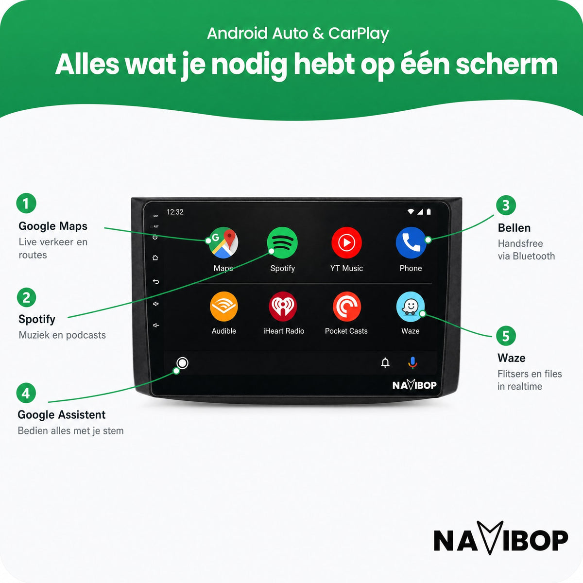 Chevrolet aveo captiva | Autoradio | Draadloos CarPlay & Android Auto | Android 15 | 2006 t/m 2011