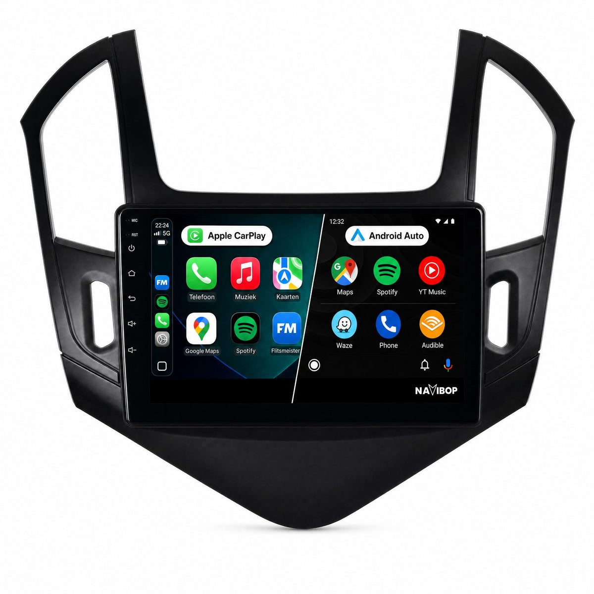 Chevrolet Cruze Zwart | Autoradio | Draadloos CarPlay & Android Auto | Android 15 | 2012 t/m 2015
