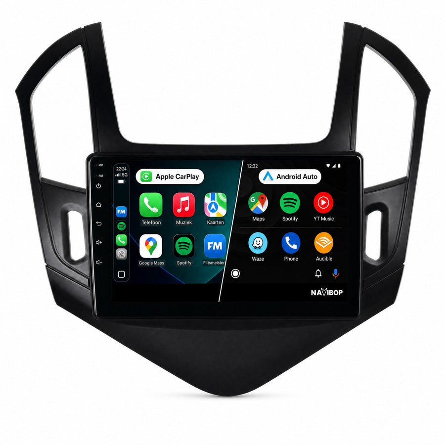 Chevrolet Cruze Zwart | Autoradio | Draadloos CarPlay & Android Auto | Android 15 | 2012 t/m 2015