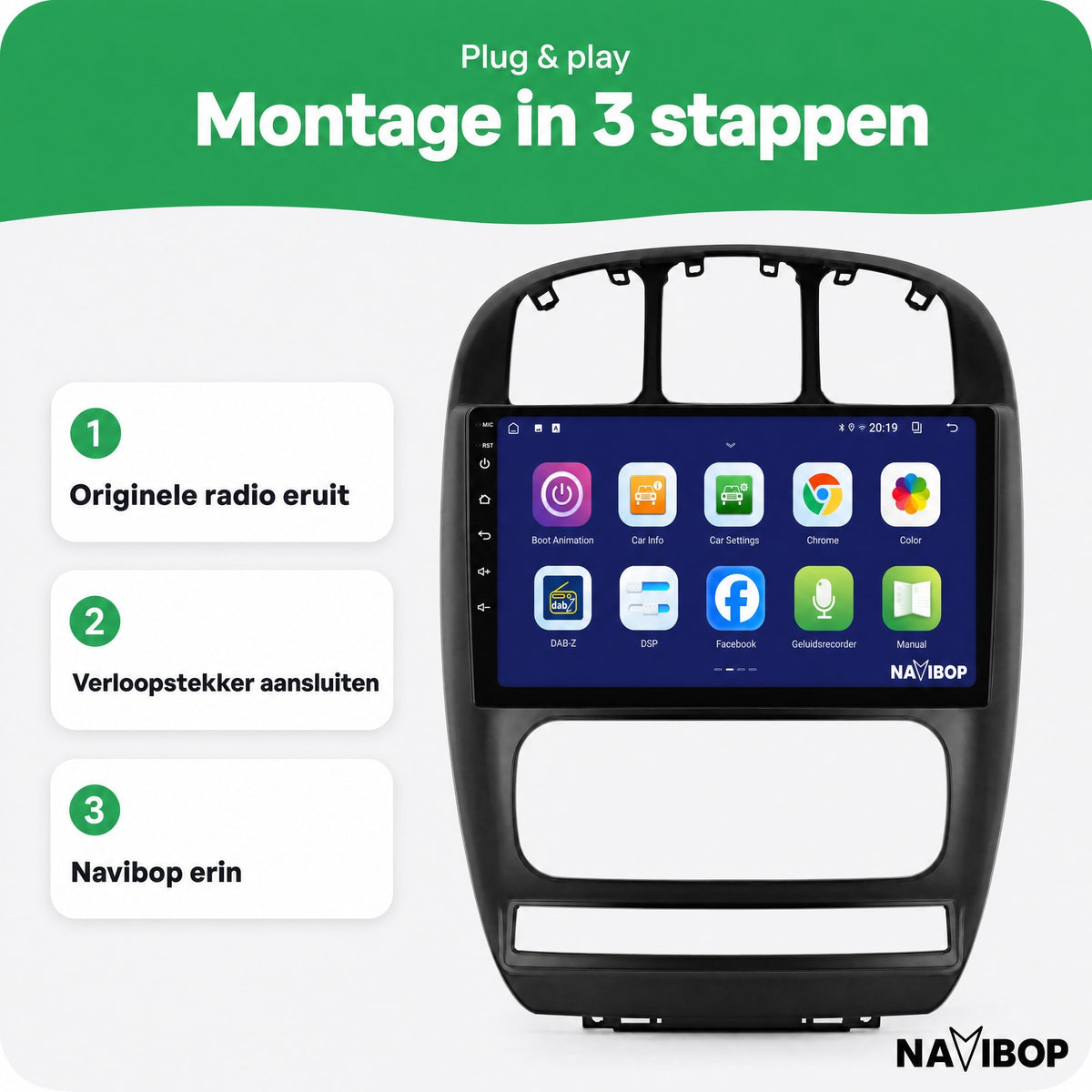 Chrysler Voyage | Autoradio | Draadloos CarPlay & Android Auto | Android 15 | 2000 t/m 2007