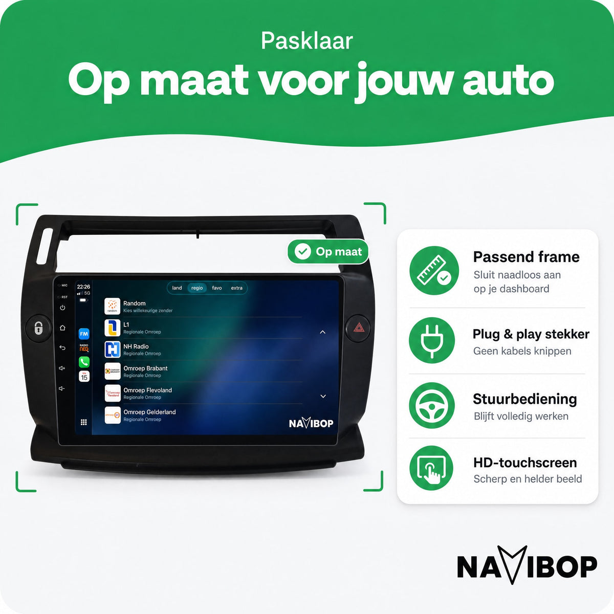 Citroën C4 | Autoradio | Draadloos CarPlay & Android Auto | Android 15 | 2004 t/m 2013