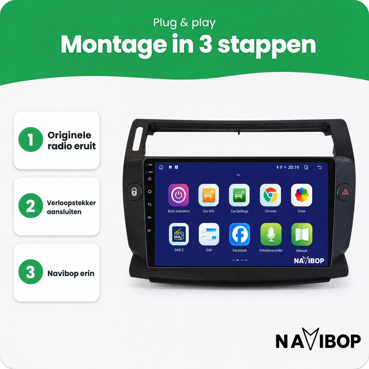 Citroën C4 | Autoradio | Draadloos CarPlay & Android Auto | Android 15 | 2004 t/m 2013