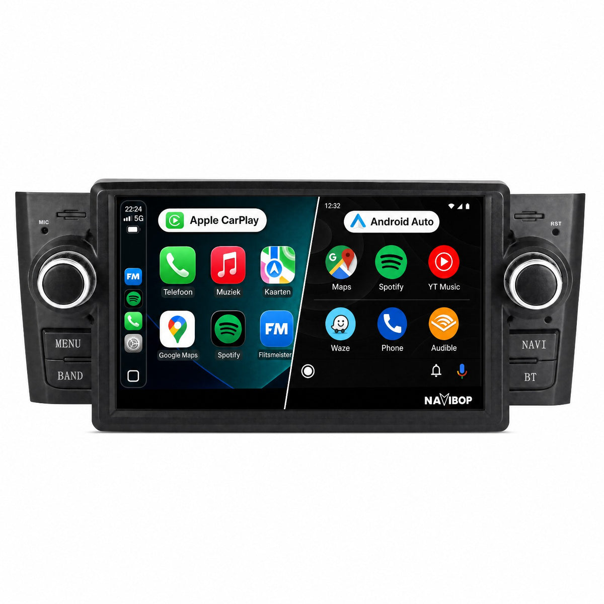 Fiat Punto Versie 1 | Autoradio | Draadloos CarPlay & Android Auto | Android 15 | 2007 t/m 2010
