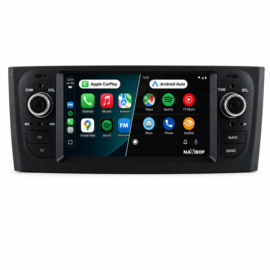 Fiat Punto Versie 2 | Autoradio | Draadloos CarPlay & Android Auto | Android 15 | 2007 t/m 2010