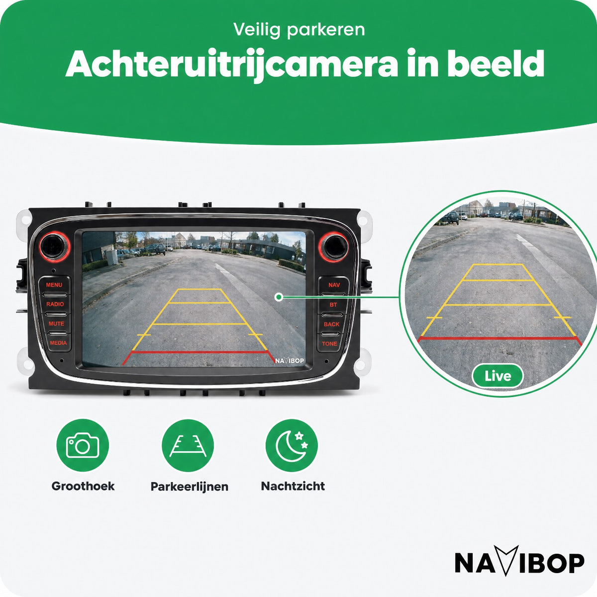 Ford C-Max Fiesta Fusion Zwart | Autoradio | Draadloos CarPlay & Android Auto | Android 15