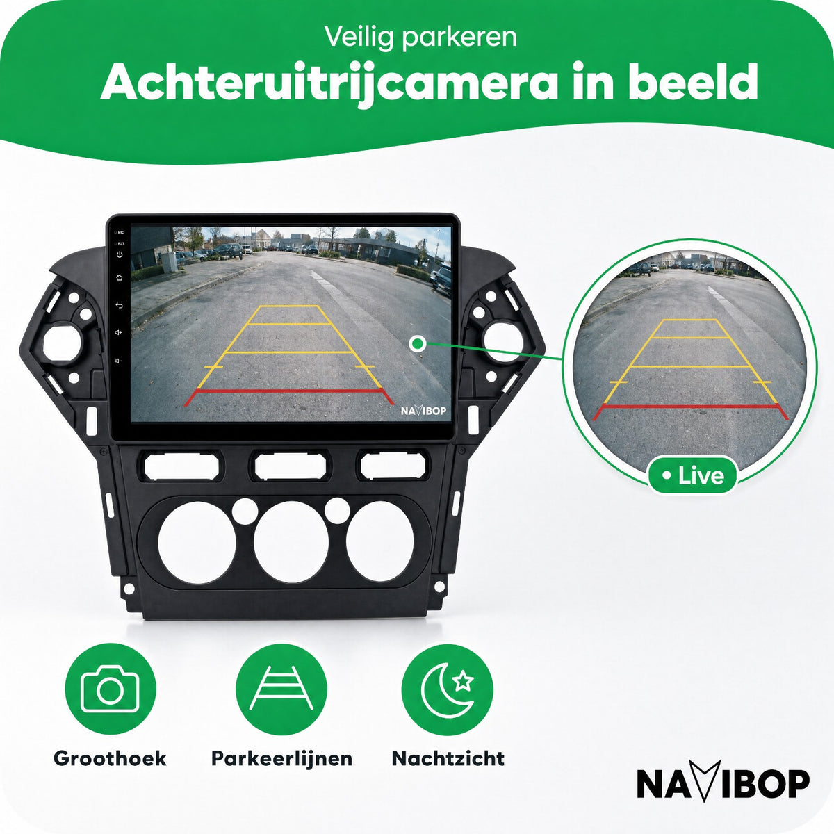 Ford Mondeo Zwart | Autoradio | Draadloos CarPlay & Android Auto | Android 15 | 2007 t/m 2010