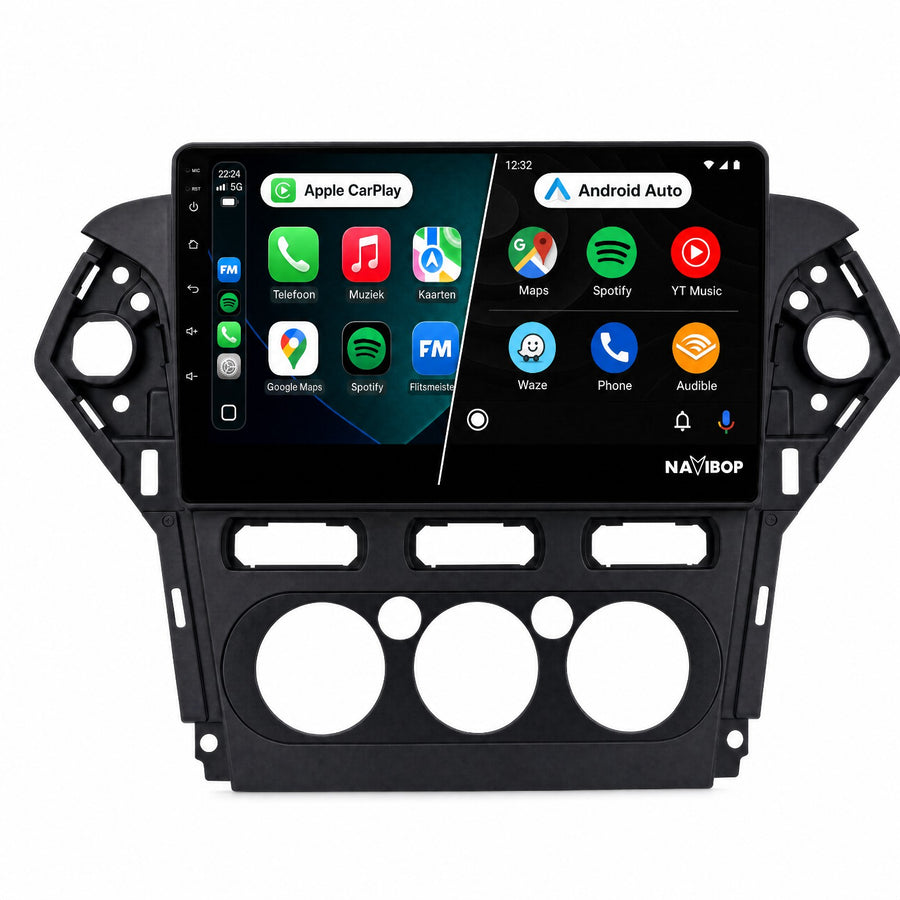 Ford Mondeo Zwart | Autoradio | Draadloos CarPlay & Android Auto | Android 15 | 2007 t/m 2010