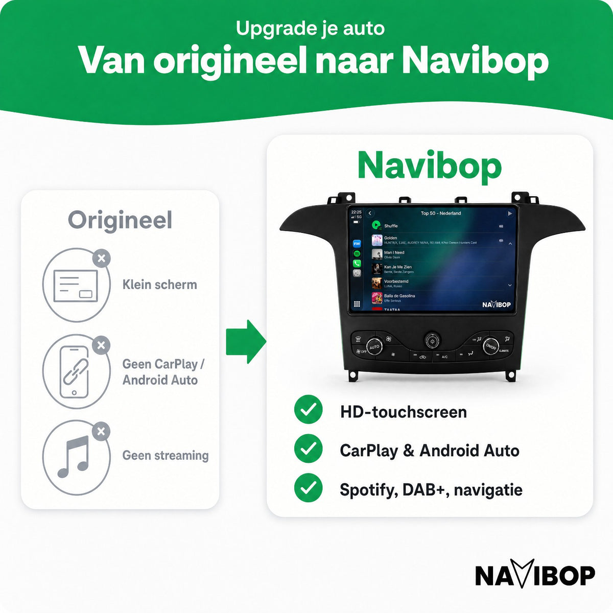Ford S-max (Incl. aircopaneel) | Autoradio | Draadloos CarPlay & Android Auto | Android 15 | 2009 t/m 2015