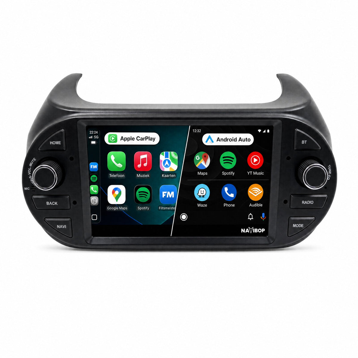 Fiat Qubo Fiorini Citroen Nemo | Autoradio | Draadloos CarPlay & Android Auto | Android 15
