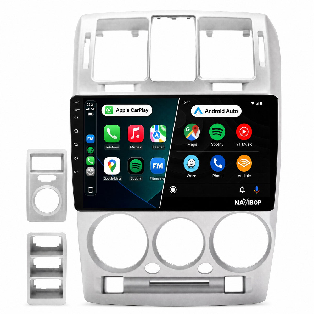 Hyundai Getz Zilver | Autoradio | Draadloos CarPlay & Android Auto | Android 15 | 2002 t/m 2011
