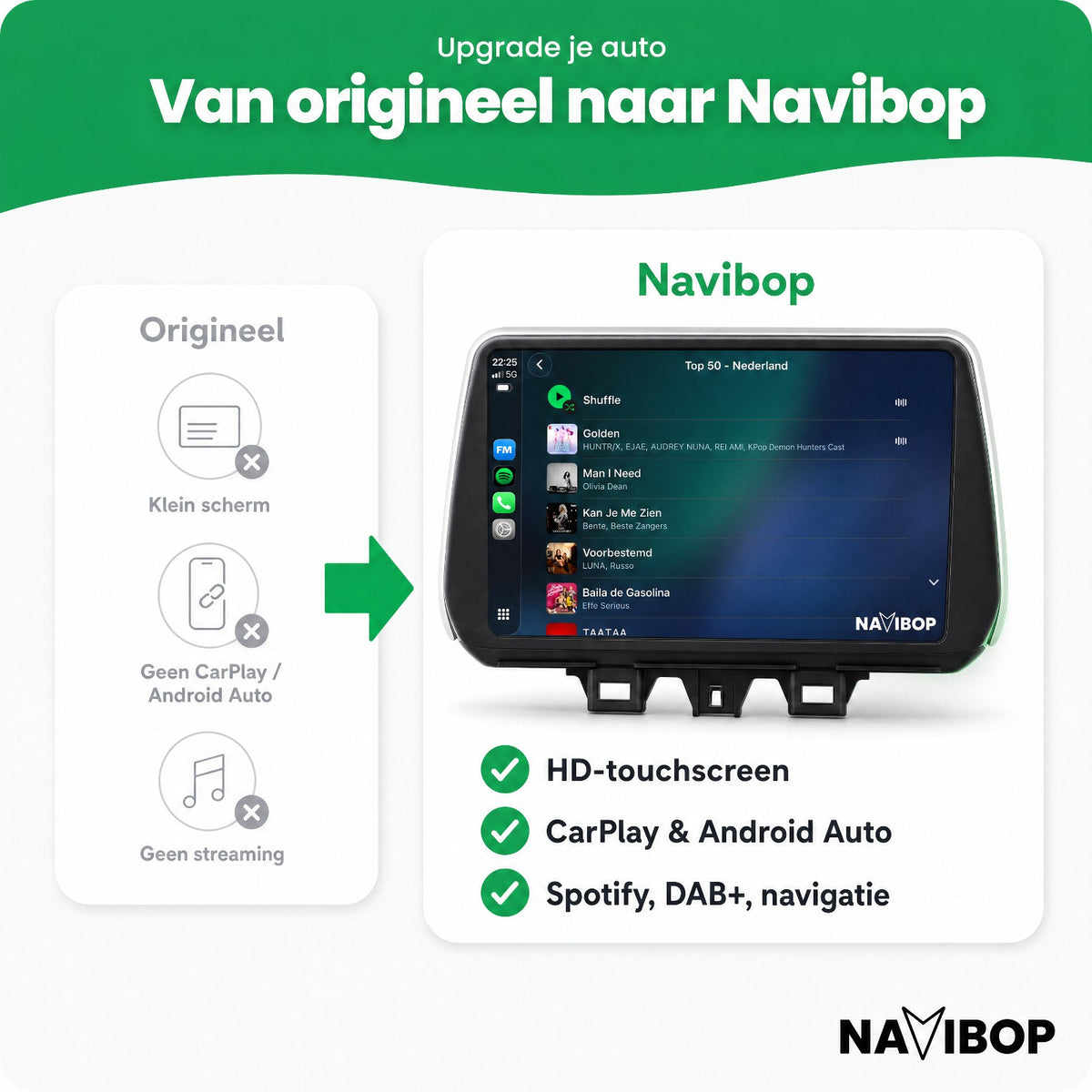 Hyundai Tucson | Autoradio | Draadloos CarPlay & Android Auto | Android 15 | 2018 t/m 2019
