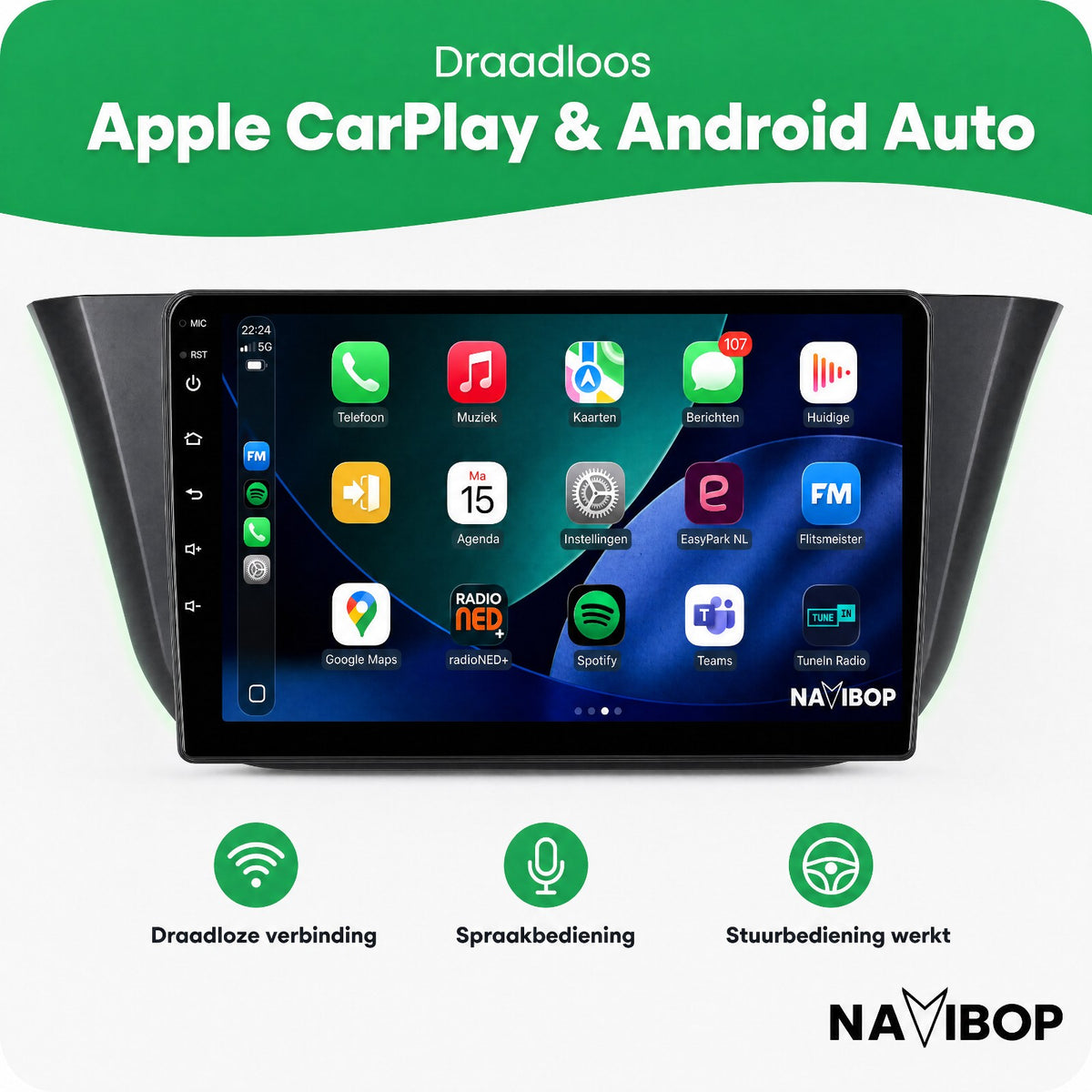 Iveco Daily | Autoradio | Draadloos CarPlay & Android Auto | Android 15 | 2013 t/m 2021