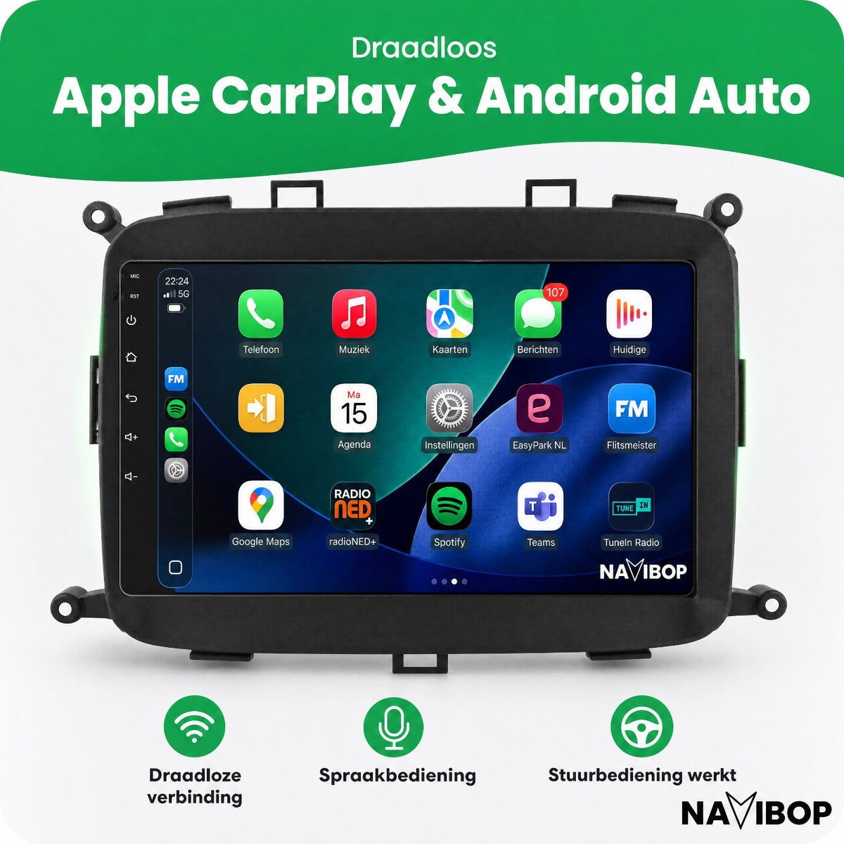 Kia Carens | Autoradio | Draadloos CarPlay & Android Auto | Android 15 | 2013 t/m 2019