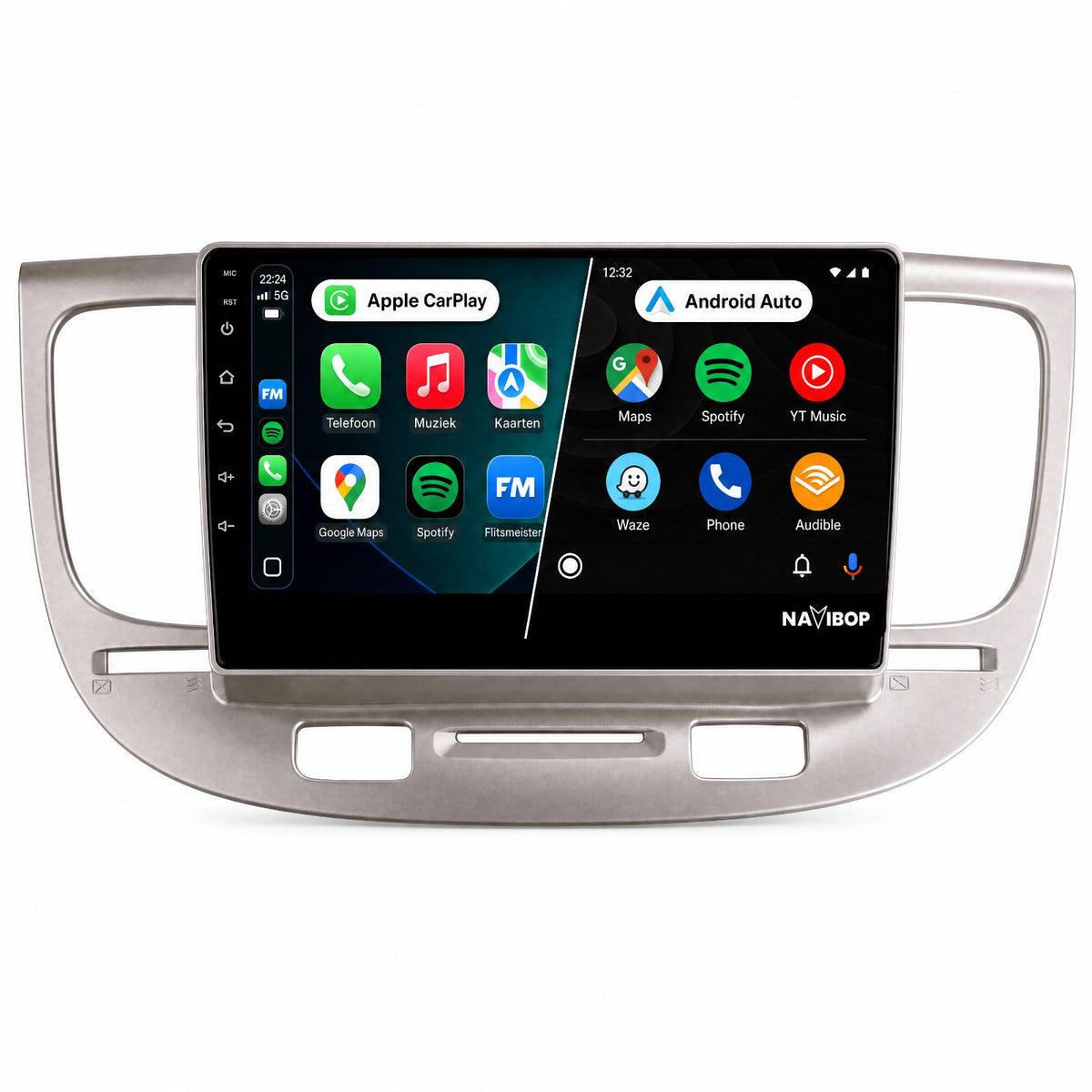Kia Rio Zilver | Autoradio | Draadloos CarPlay & Android Auto | Android 15 | 2005 t/m 2011