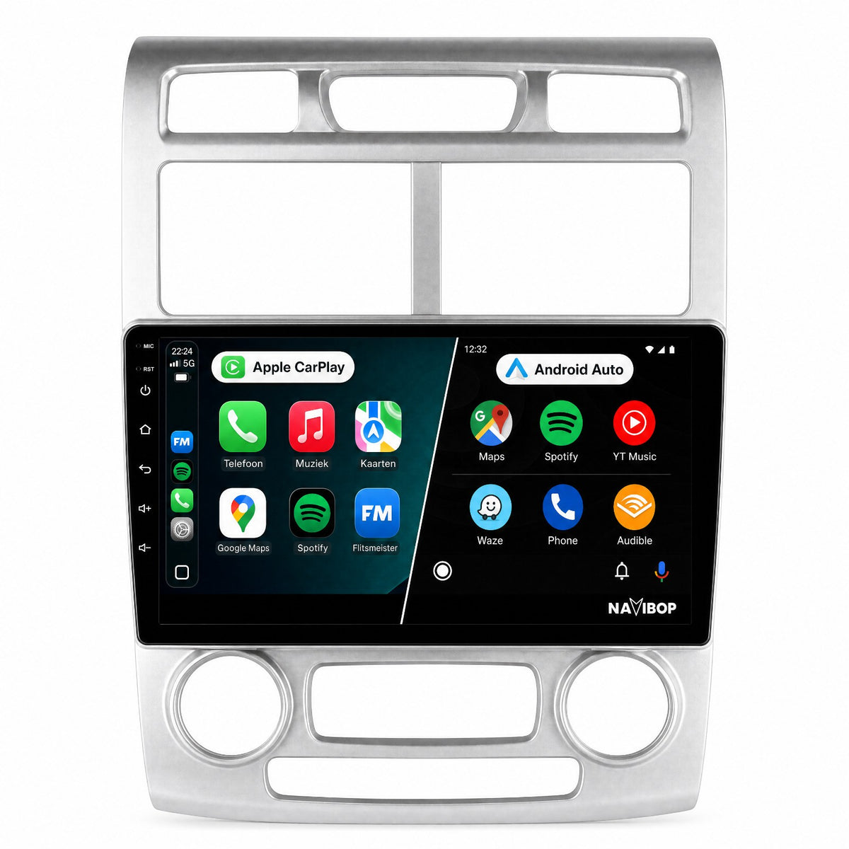 Kia Sportage Zilver | Autoradio | Draadloos CarPlay & Android Auto | Android 15 | 2005 t/m 2010