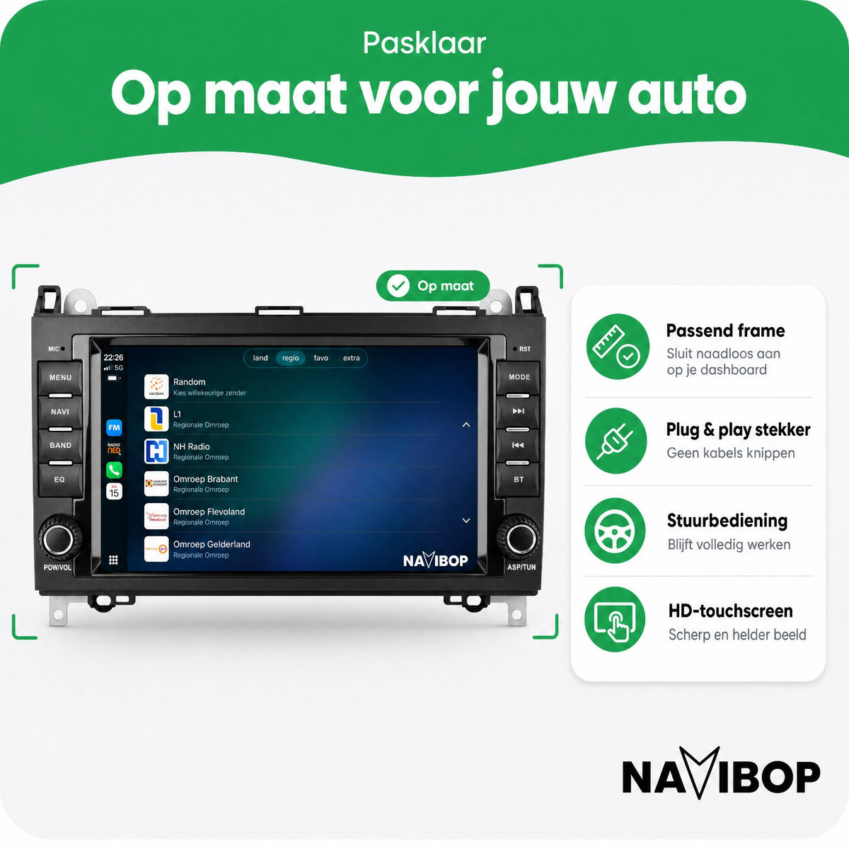 Mercedes A-klasse B-klasse V-klasse | Autoradio | Draadloos CarPlay & Android Auto | Android 15