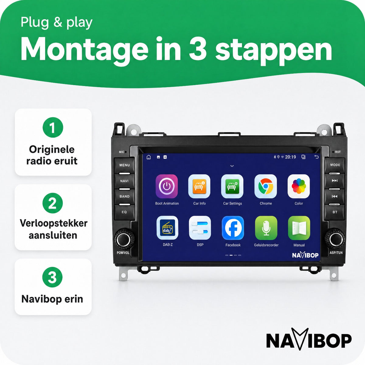 Mercedes A-klasse B-klasse V-klasse | Autoradio | Draadloos CarPlay & Android Auto | Android 15