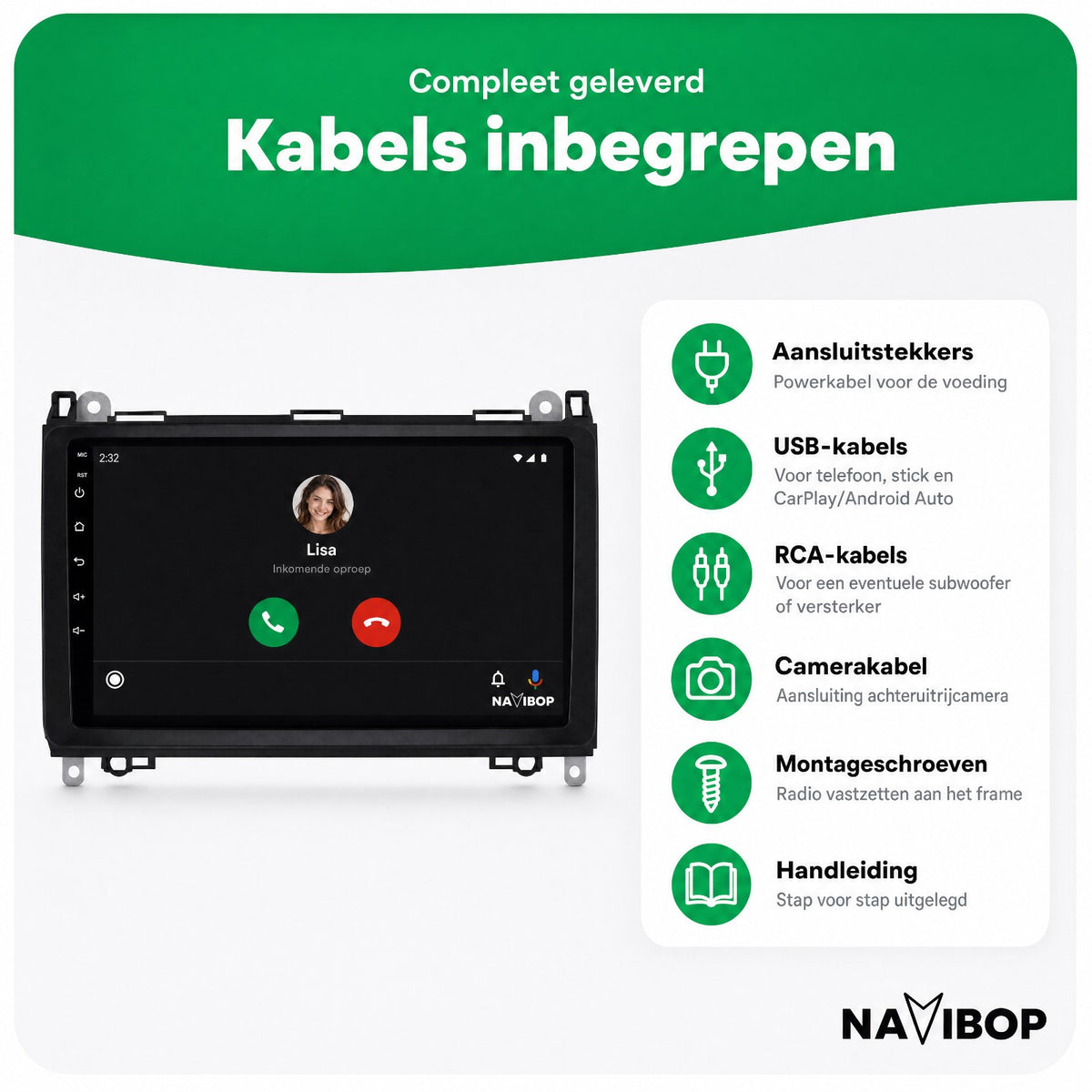 Mercedes A-klasse C-klasse CLK-klasse | Autoradio | Draadloos CarPlay & Android Auto | Android 15