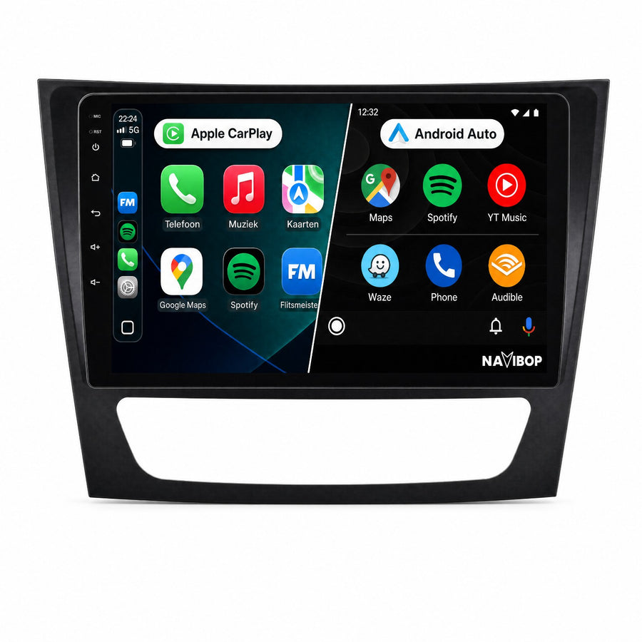 Mercedes Benz e-klasse | Autoradio | Draadloos CarPlay & Android Auto | Android 15 | 2002 t/m 2009