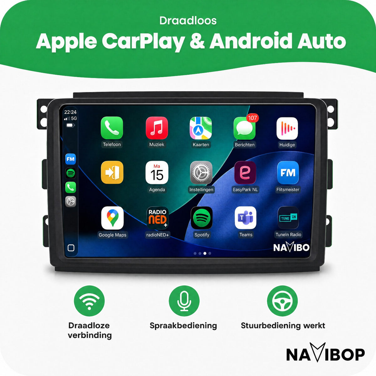 Mercedes Benz Smart | Autoradio | Draadloos CarPlay & Android Auto | Android 15 | 2006 t/m 2010