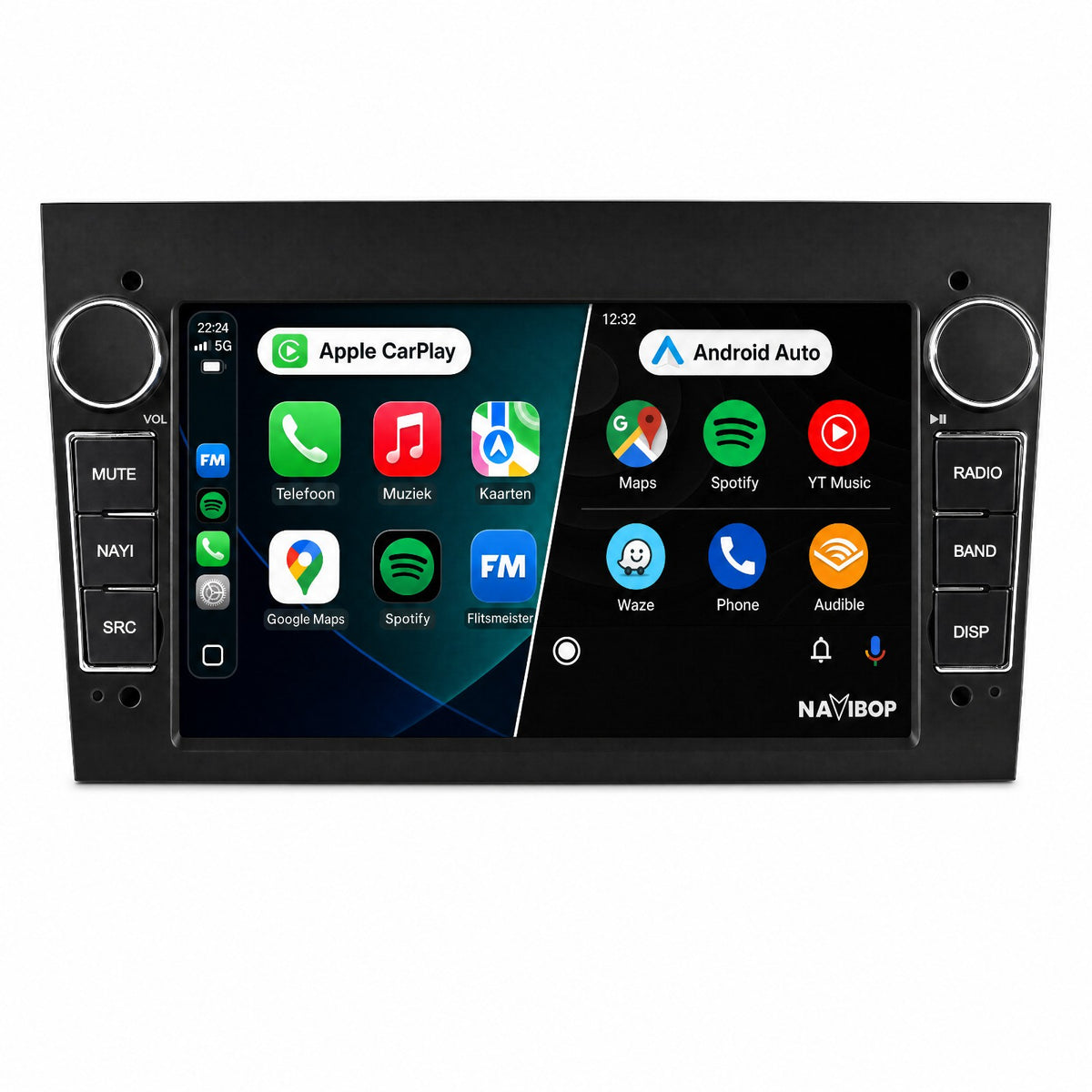 Opel Astra H Agila Corsa C Zwart | Autoradio | Draadloos CarPlay & Android Auto | Android 15