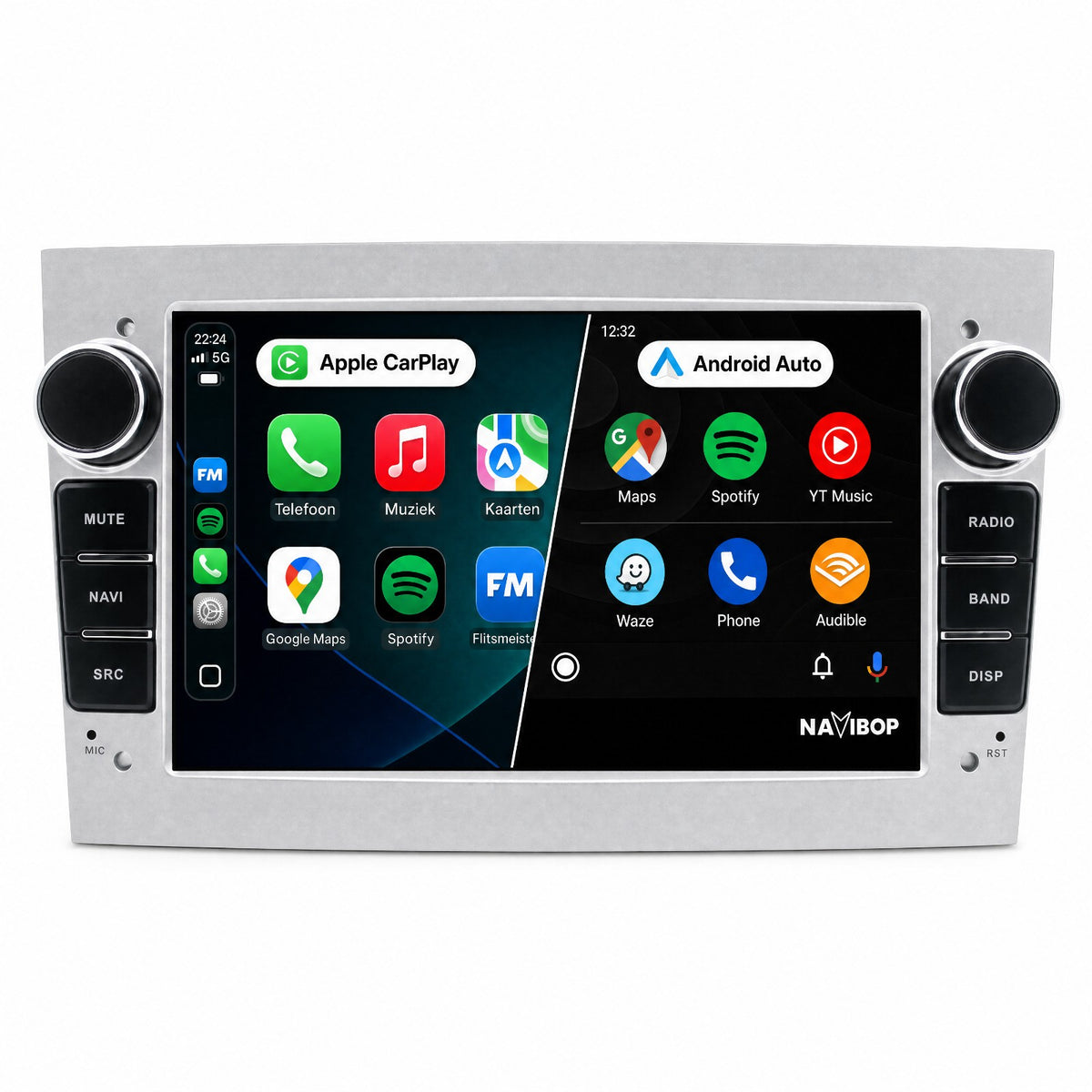 Opel Astra H Agila Corsa C Zilver | Autoradio | Draadloos CarPlay & Android Auto | Android 15