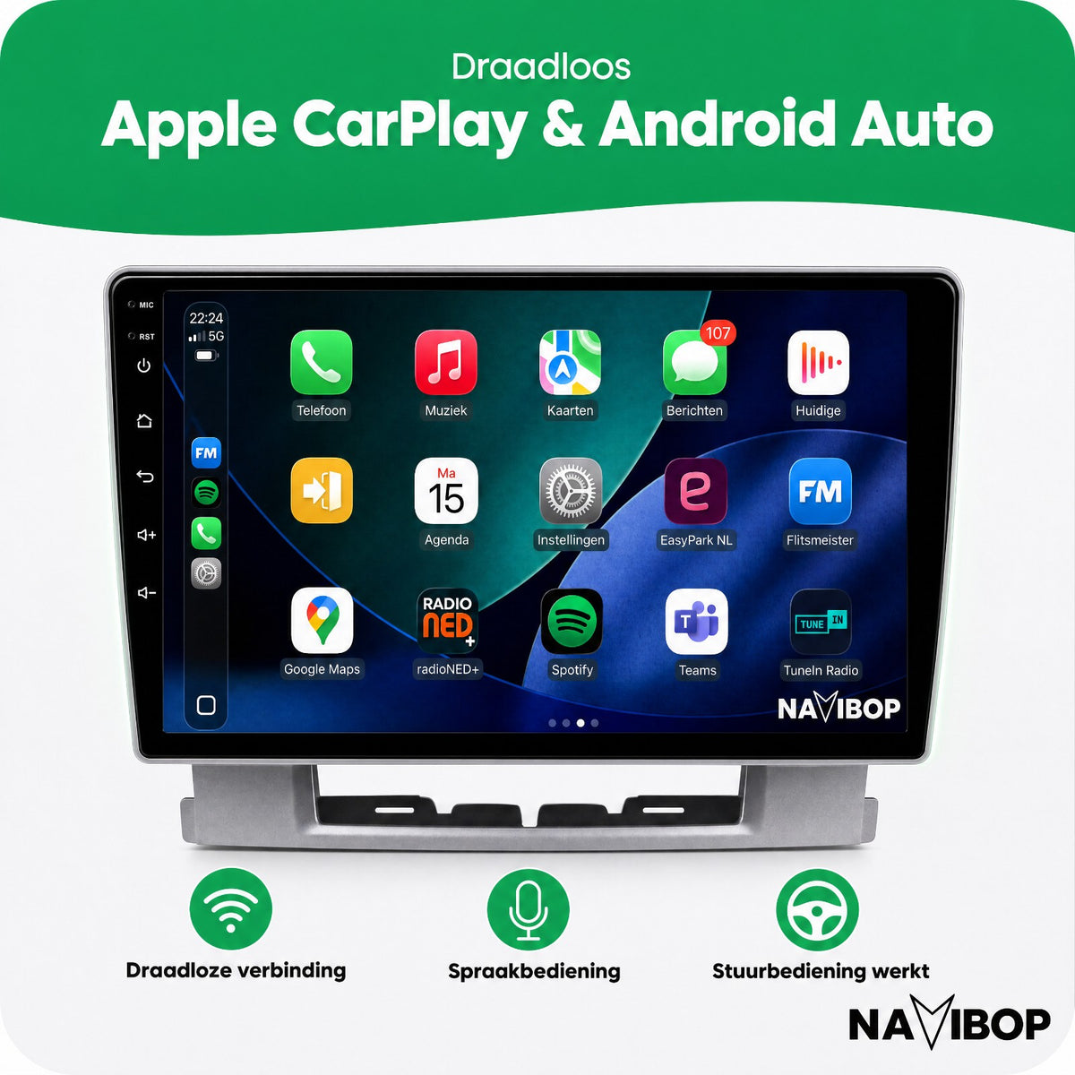 Opel Astra J Versie C | Autoradio | Draadloos CarPlay & Android Auto | Android 15 | 2009 t/m 2017