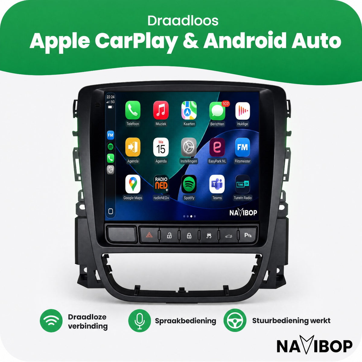 Opel Astra J Versie A | Autoradio | Draadloos CarPlay & Android Auto | Android 15 | 2010 t/m 2015