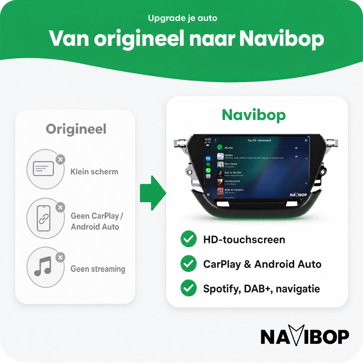Opel Corsa | Autoradio | Draadloos CarPlay & Android Auto | Android 15 | 2020 t/m 2023