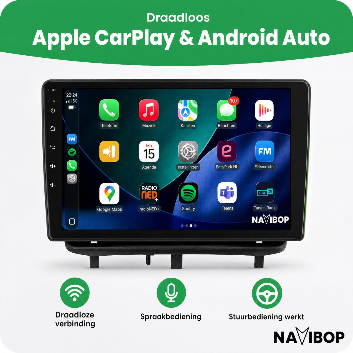 Opel Corsa D | Autoradio | Draadloos CarPlay & Android Auto | Android 15 | 2007 t/m 2012