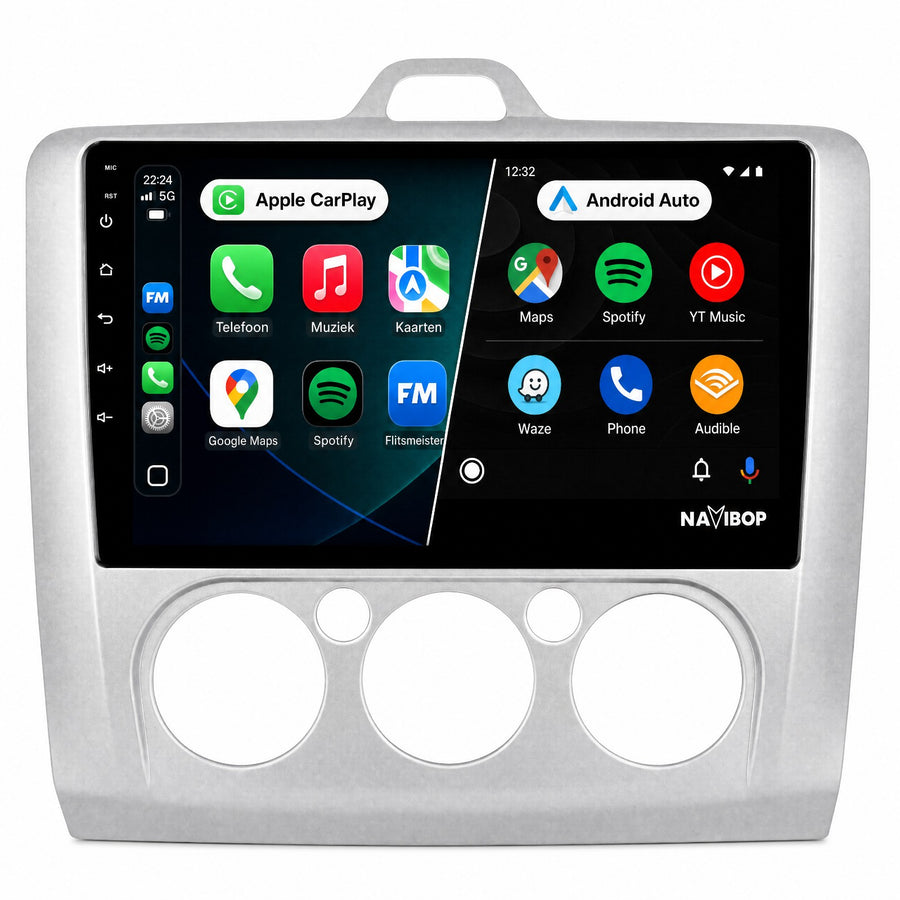 Ford Focus (manuele airco) | Autoradio | Draadloos CarPlay & Android Auto | Android 15 | 2004 t/m 2011