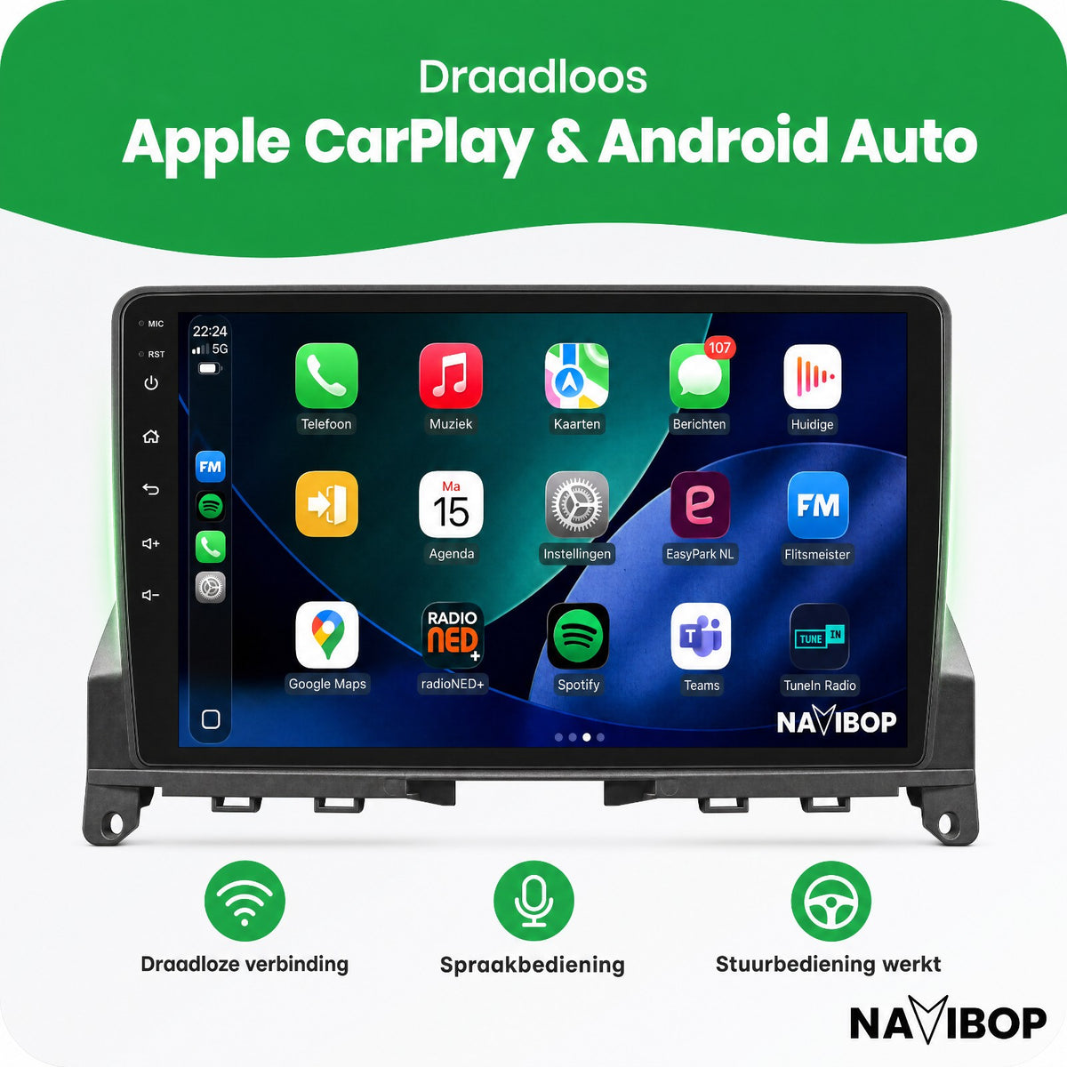 Mercedes c klasse w204 | Autoradio | Draadloos CarPlay & Android Auto | Android 15