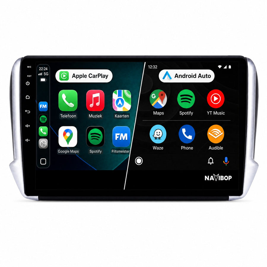 Peugeot 208 2008 | Autoradio | Draadloos CarPlay & Android Auto | Android 15 | 2013 t/m 2020