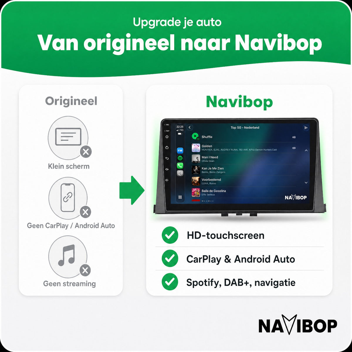 Peugeot Partner Opel Combo Citroen Berlingo Peugeot Rifter | Autoradio | Draadloos CarPlay & Android Auto | Android 15 | 2019 t/m 2023