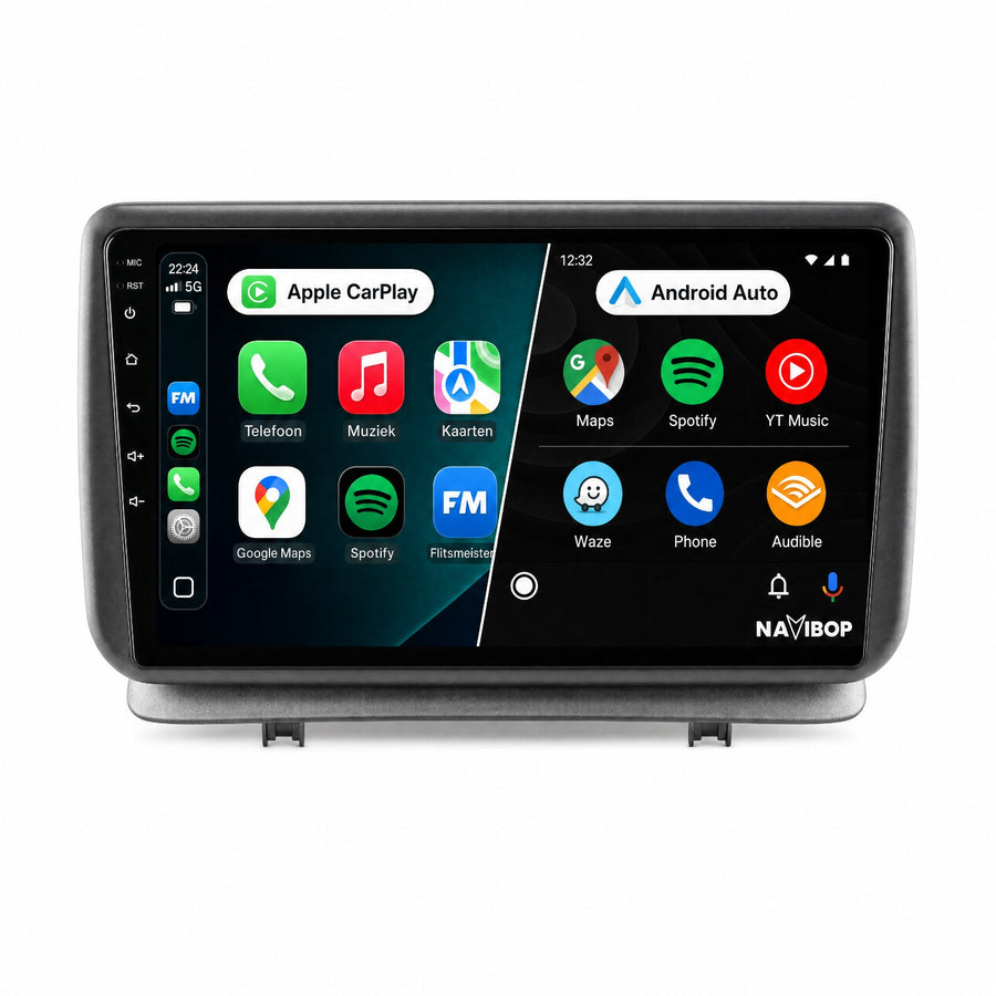 Renault Clio | Autoradio | Draadloos CarPlay & Android Auto | Android 15 | 2005 t/m 2012