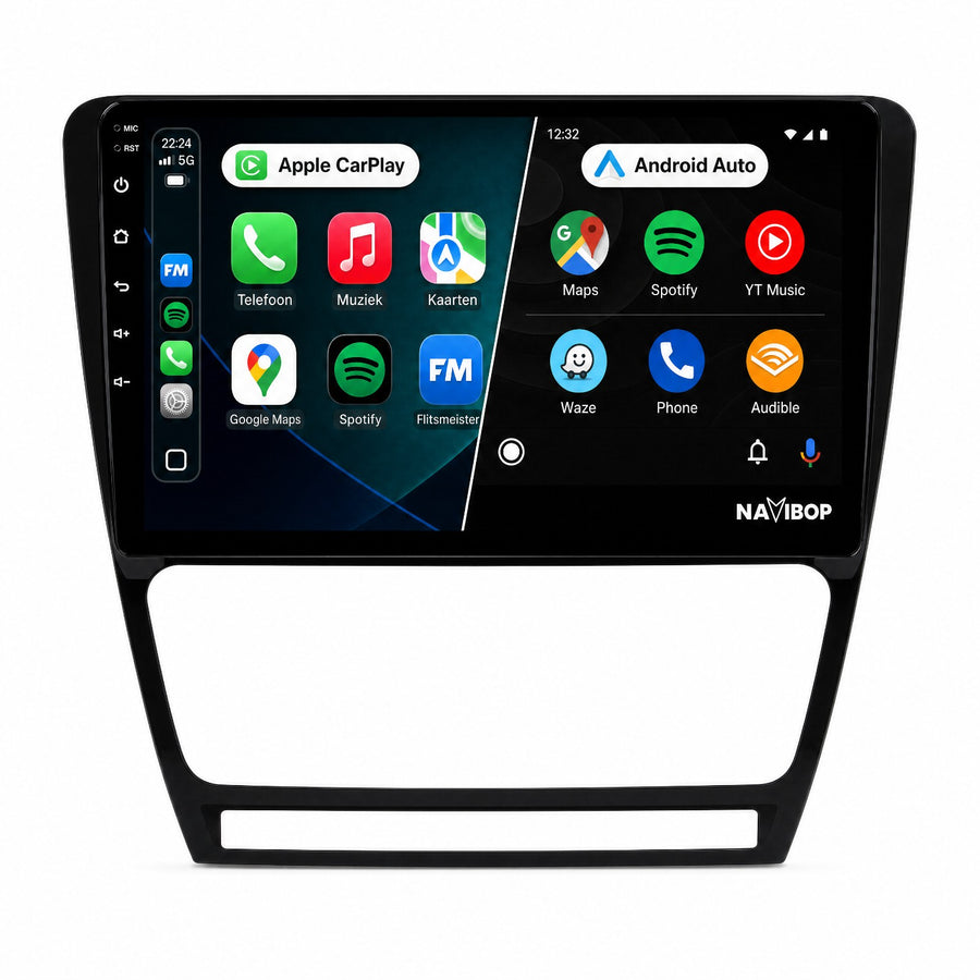 Škoda Octavia | Autoradio | Draadloos CarPlay & Android Auto | Android 15 | 2007 t/m 2013