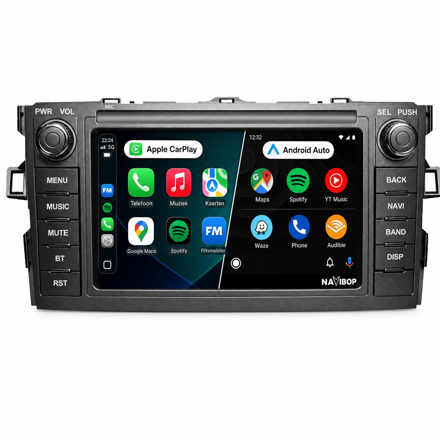 Toyota Auris | Autoradio | Draadloos CarPlay & Android Auto | Android 15 | 2007 t/m 2012