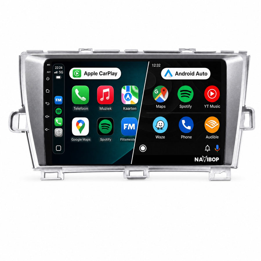 Toyota Prius Zilver | Autoradio | Draadloos CarPlay & Android Auto | Android 15 | 2009 t/m 2015