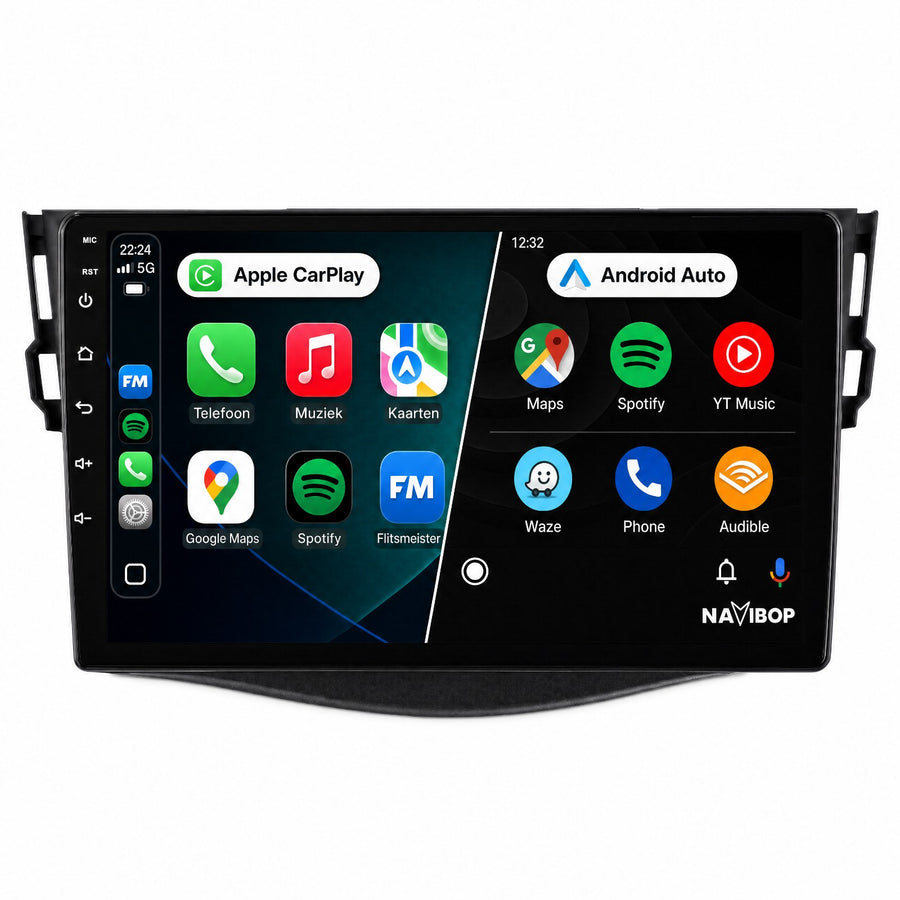 Toyota RAV4 | Autoradio | Draadloos CarPlay & Android Auto | Android 15 | 2006 t/m 2013