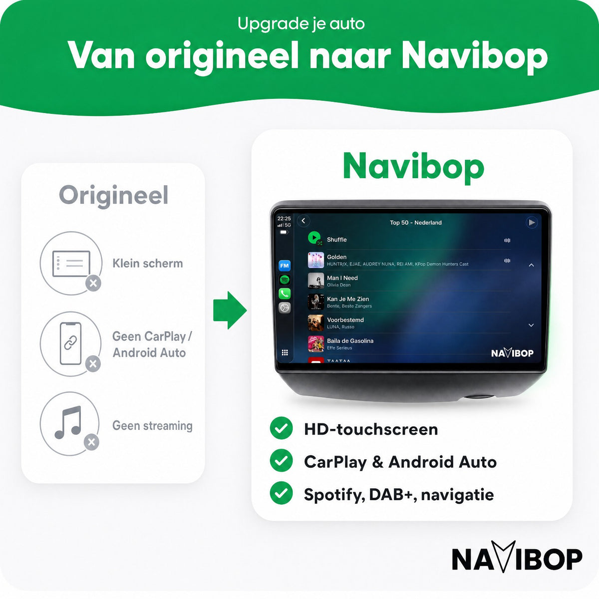 Toyota Yaris | Autoradio | Draadloos CarPlay & Android Auto | Android 15 | 1995 t/m 2003
