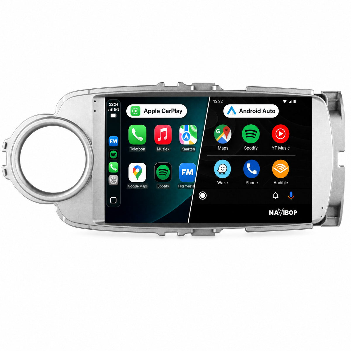 Toyota Yaris Zilver | Autoradio | Draadloos CarPlay & Android Auto | Android 15 | 2011 t/m 2016