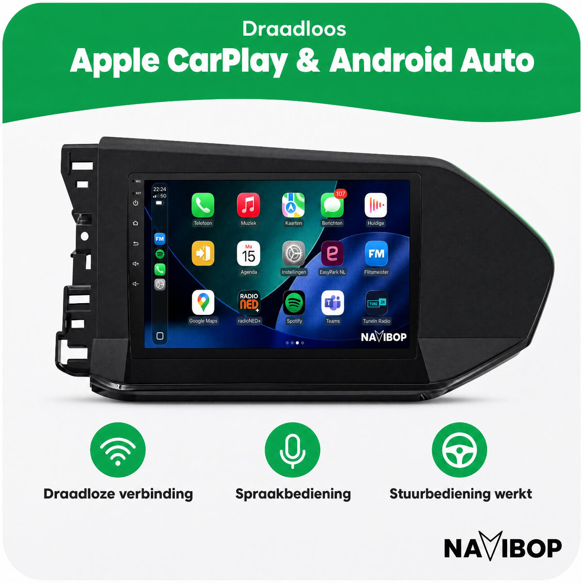 Volkswagen Caddy | Autoradio | Draadloos CarPlay & Android Auto | Android 15 | 2020 t/m 2025