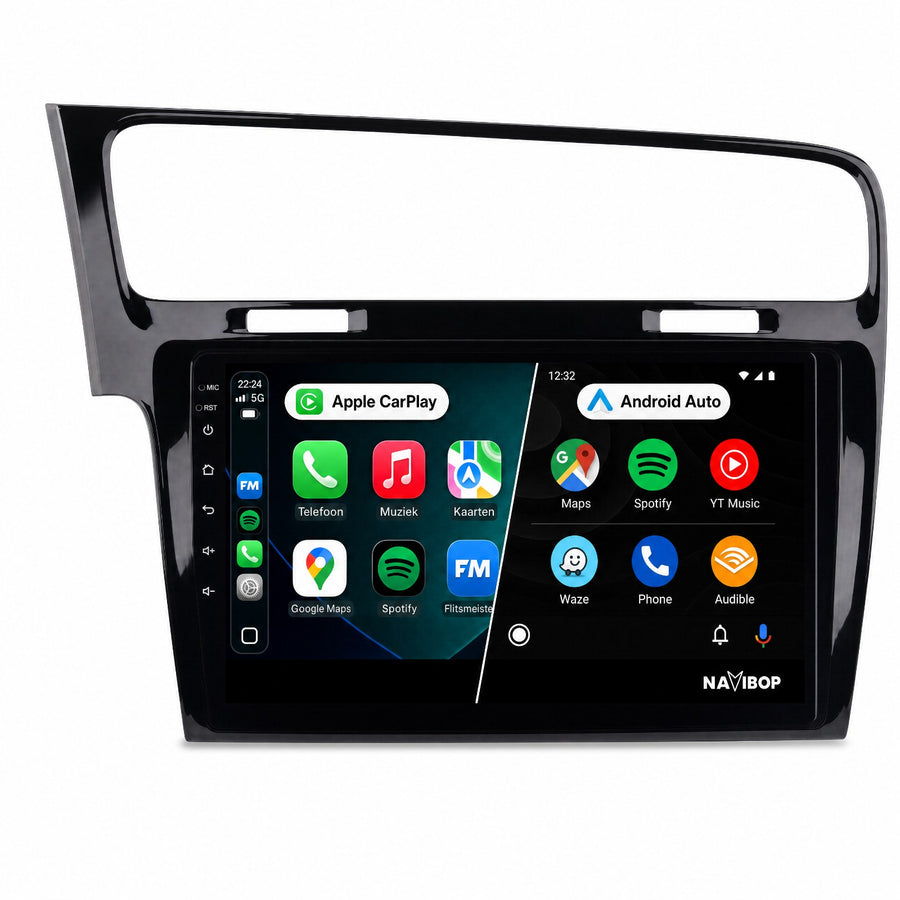 Volkswagen Golf Zwart | Autoradio | Draadloos CarPlay & Android Auto | Android 15 | 2013 t/m 2020