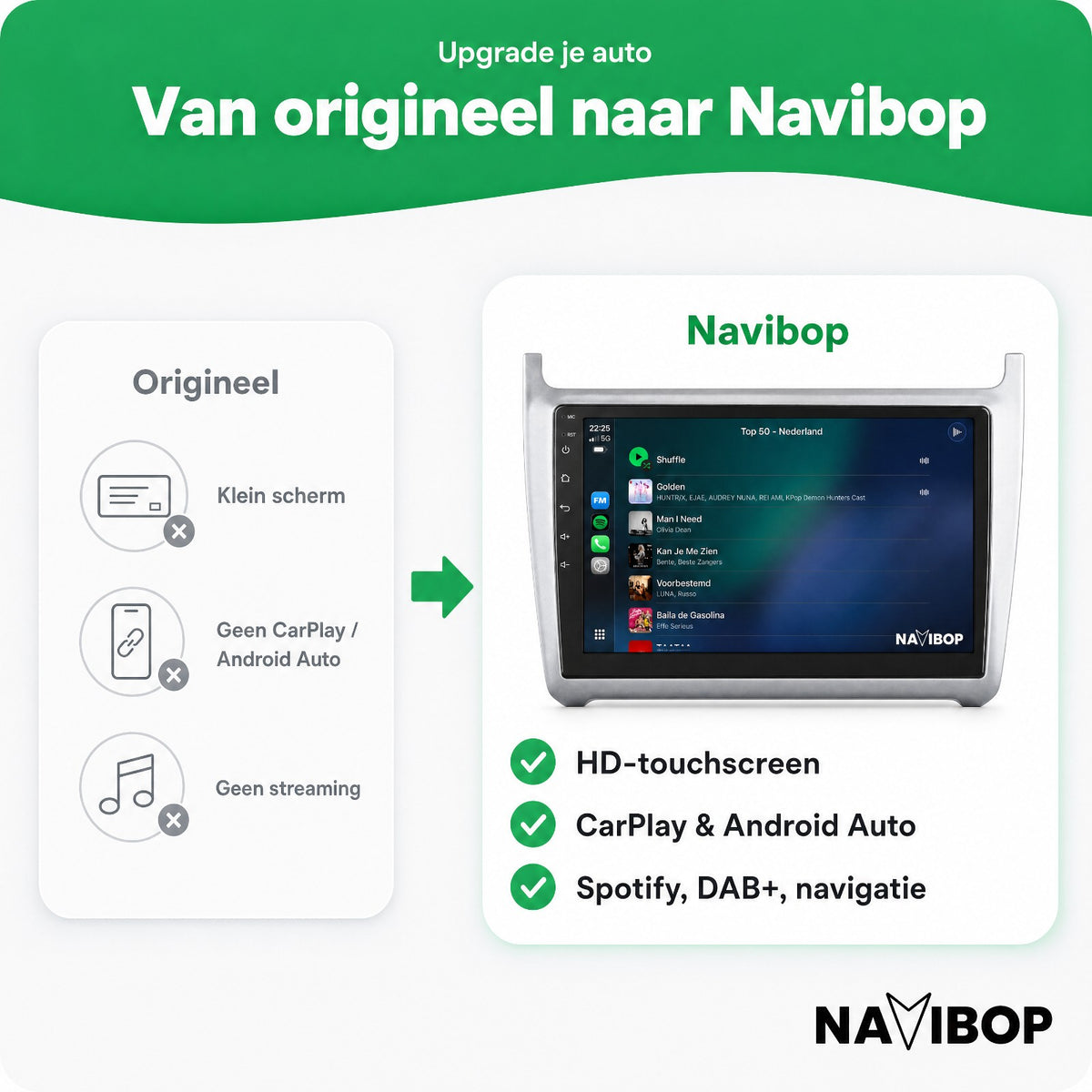 Volkswagen Polo + 2013 Zilver | Autoradio | Draadloos CarPlay & Android Auto | Android 15
